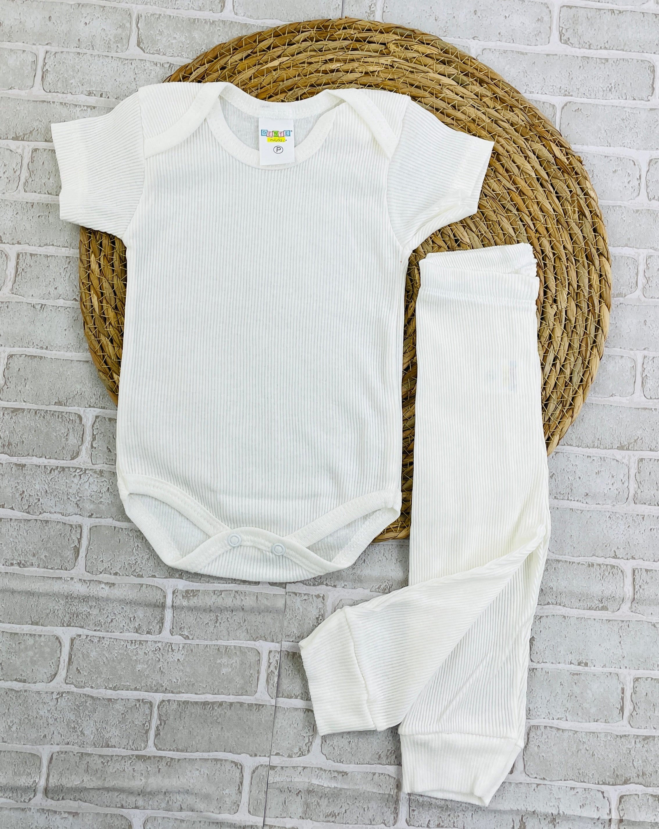 Conjunto Manga Curta Ribana Off White