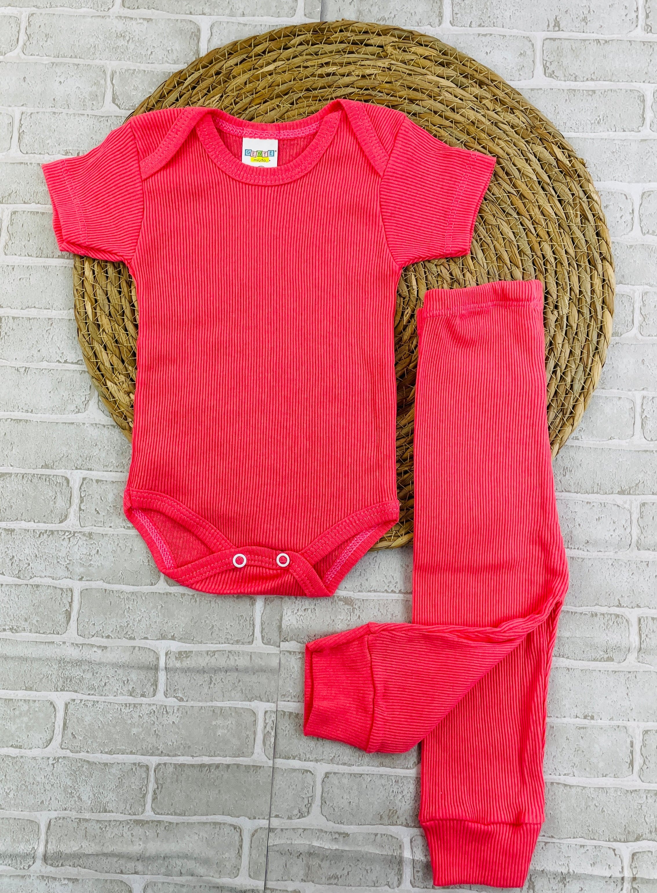 Conjunto Manga Curta Ribana Vermelho