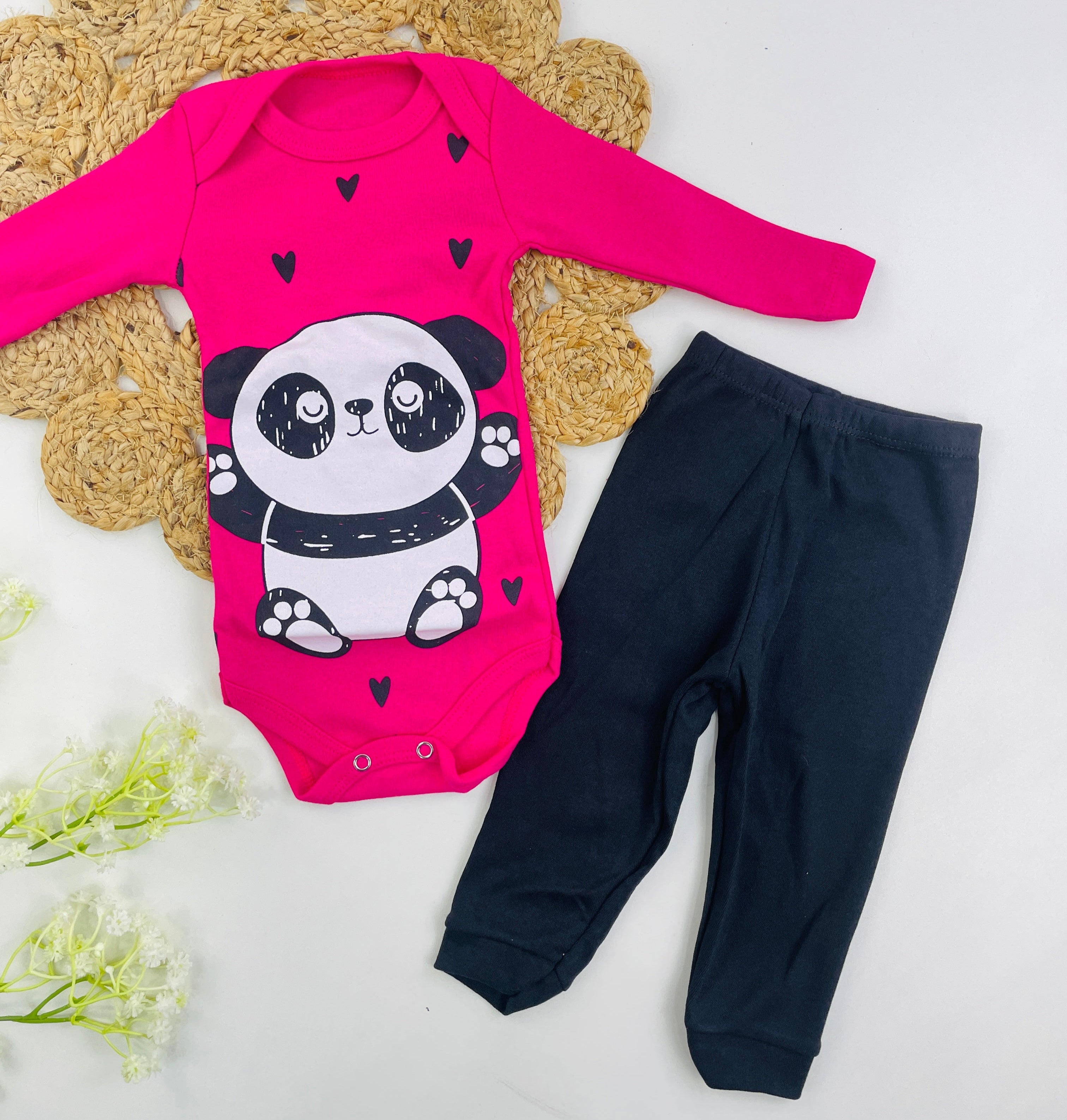 Conjunto Panda Body Manga Longa Calça