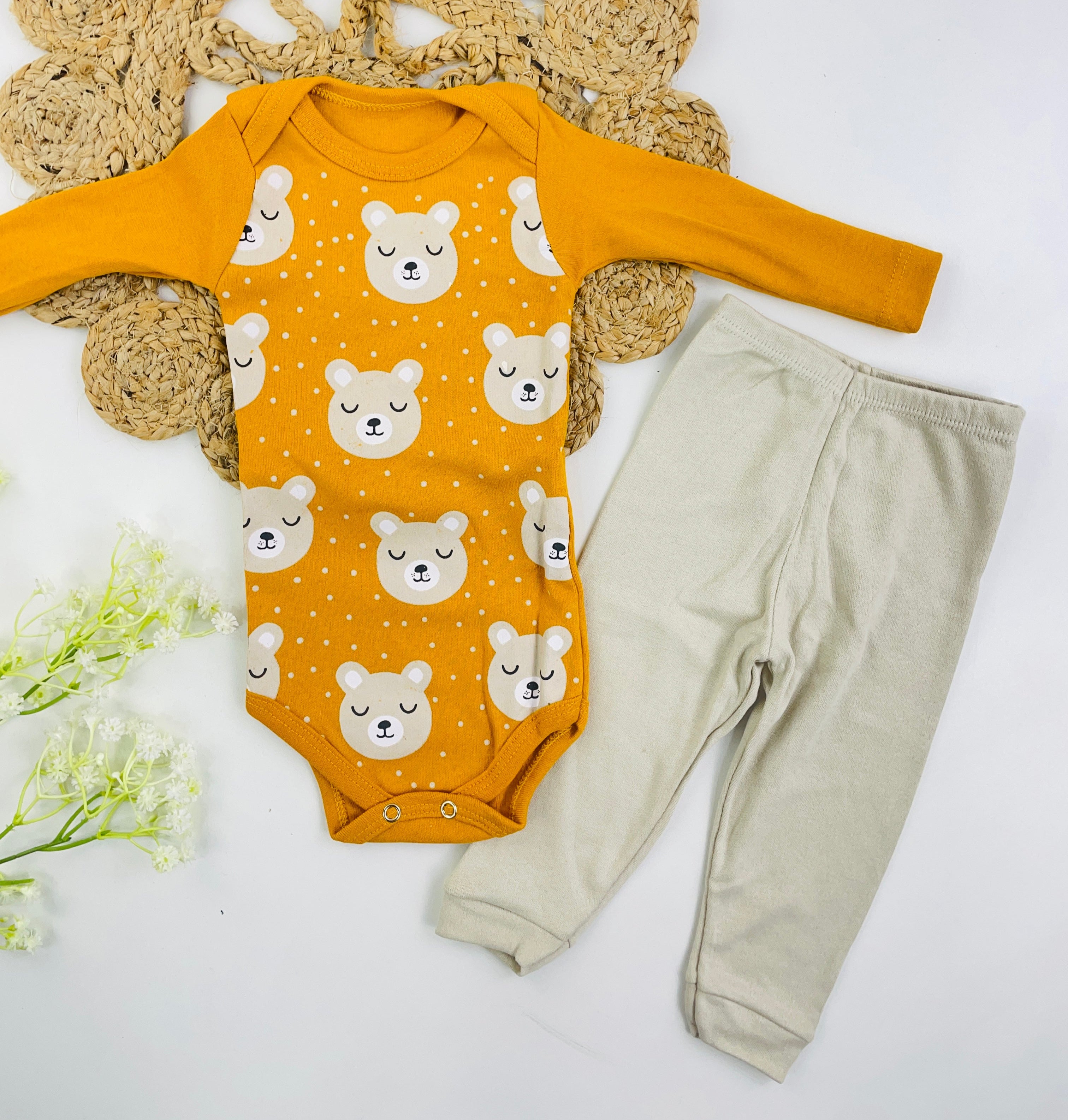 Conjunto Ursinhos Body Manga Longa e Calça