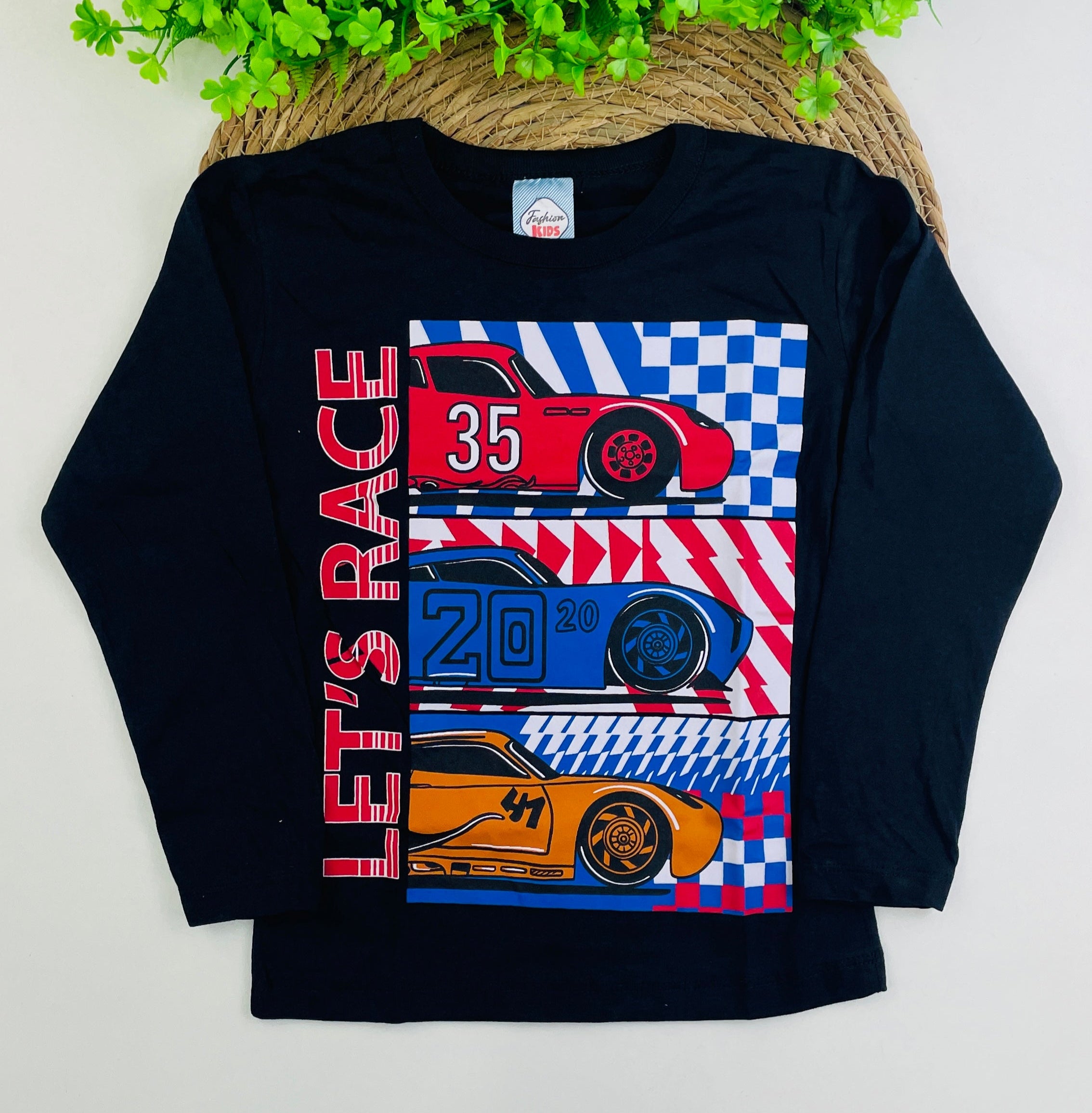 Camiseta M/l Fashion Kids Let's Race