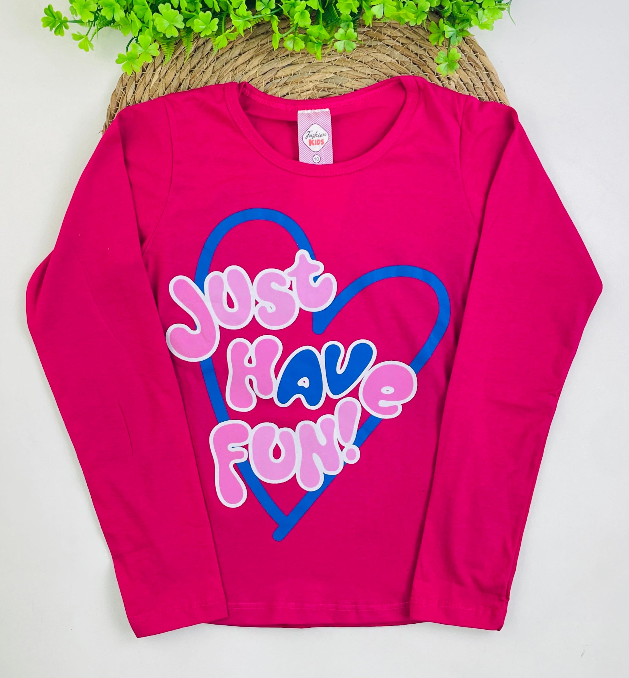 Blusa Manga Longa Fashion Kids Just Have Fun