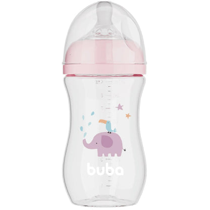 Mamadeira Buba Easy Flow Elefante +4 M -  Rosa - 330 Ml