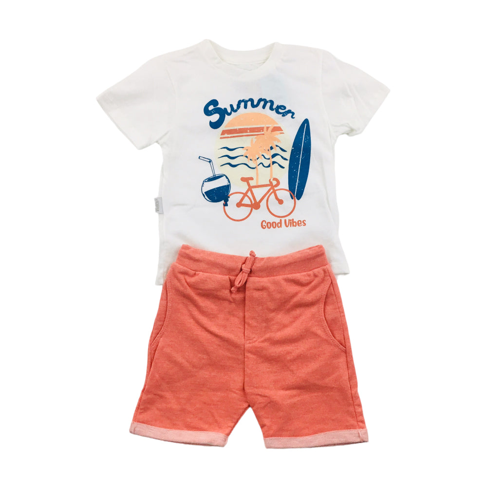 Conjunto Masculino Yuks  Summer Camiseta E Bermuda Moletinho