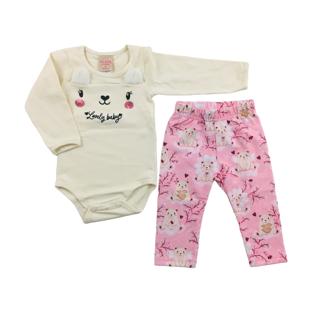 Conjunto Meia De Leite Bebe Lovely Baby