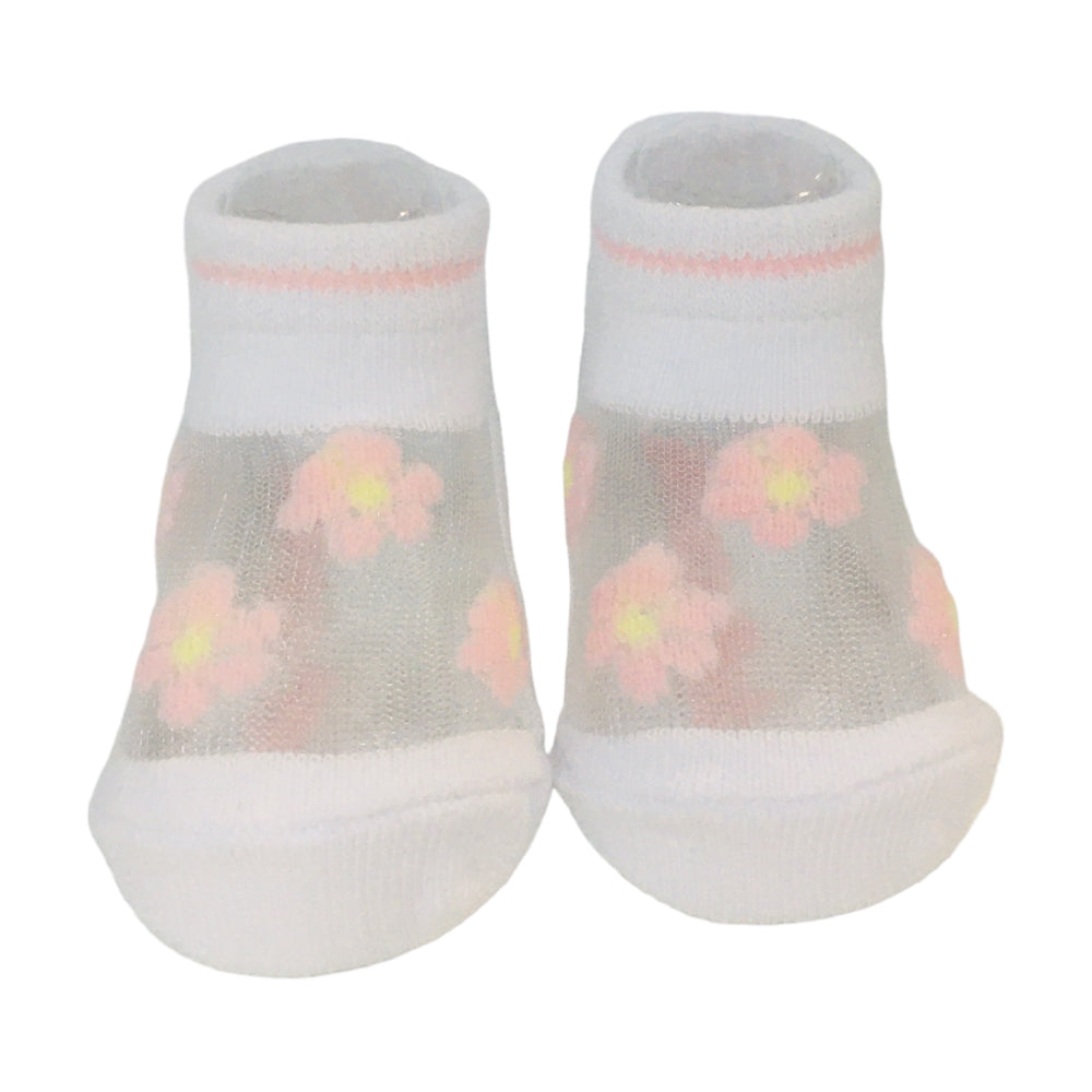 Kit Meia Feminina Pimpolho Sapo E Flores Com 2 Pares Branco Rn