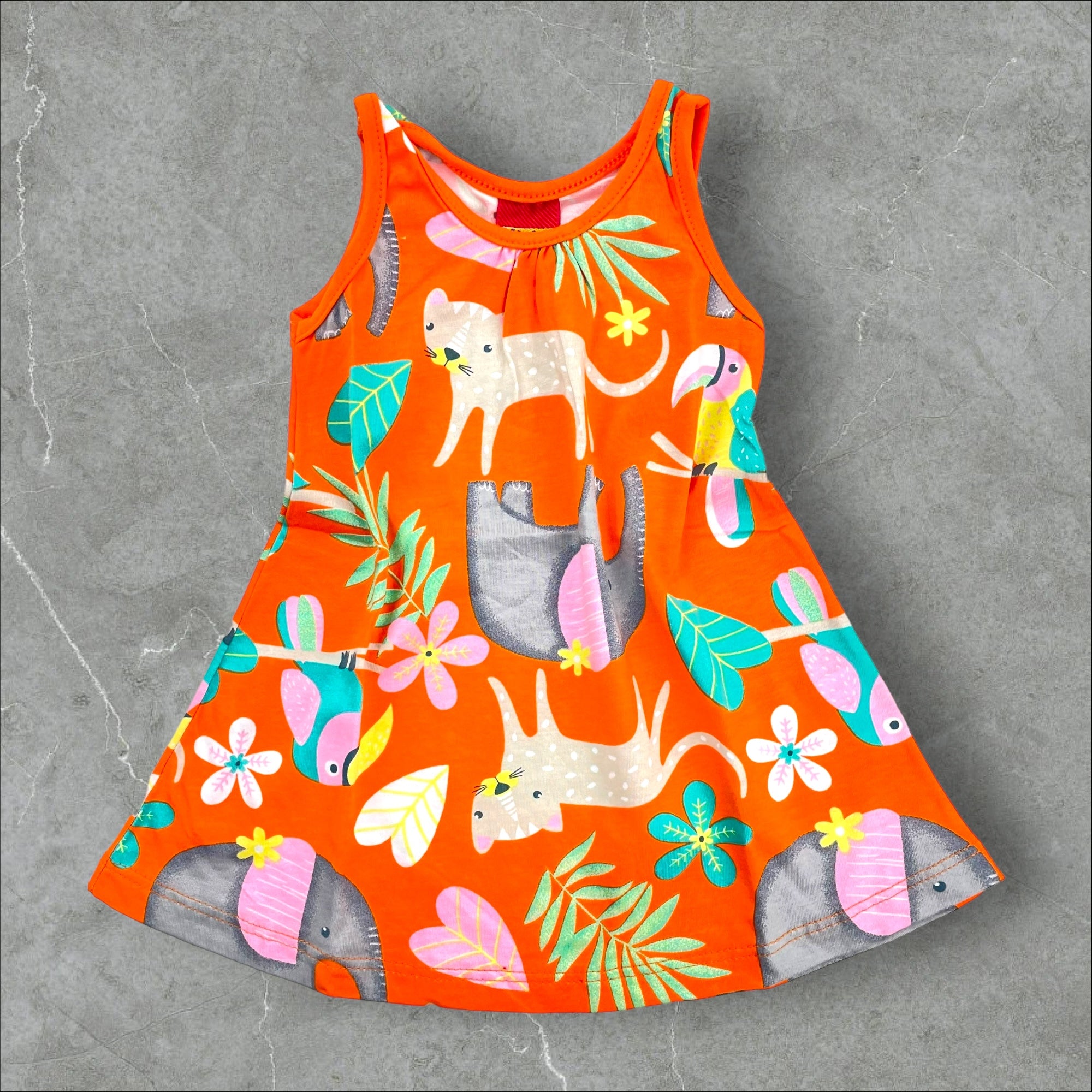 Vestido Kyly Animais Laranja