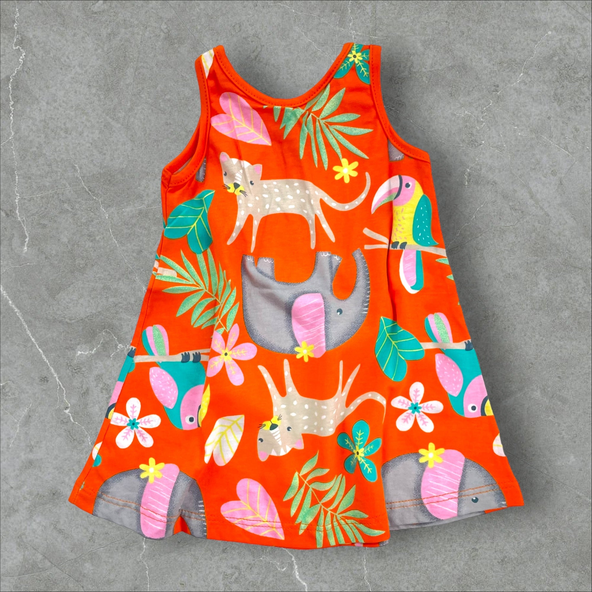 Vestido Kyly Animais Laranja