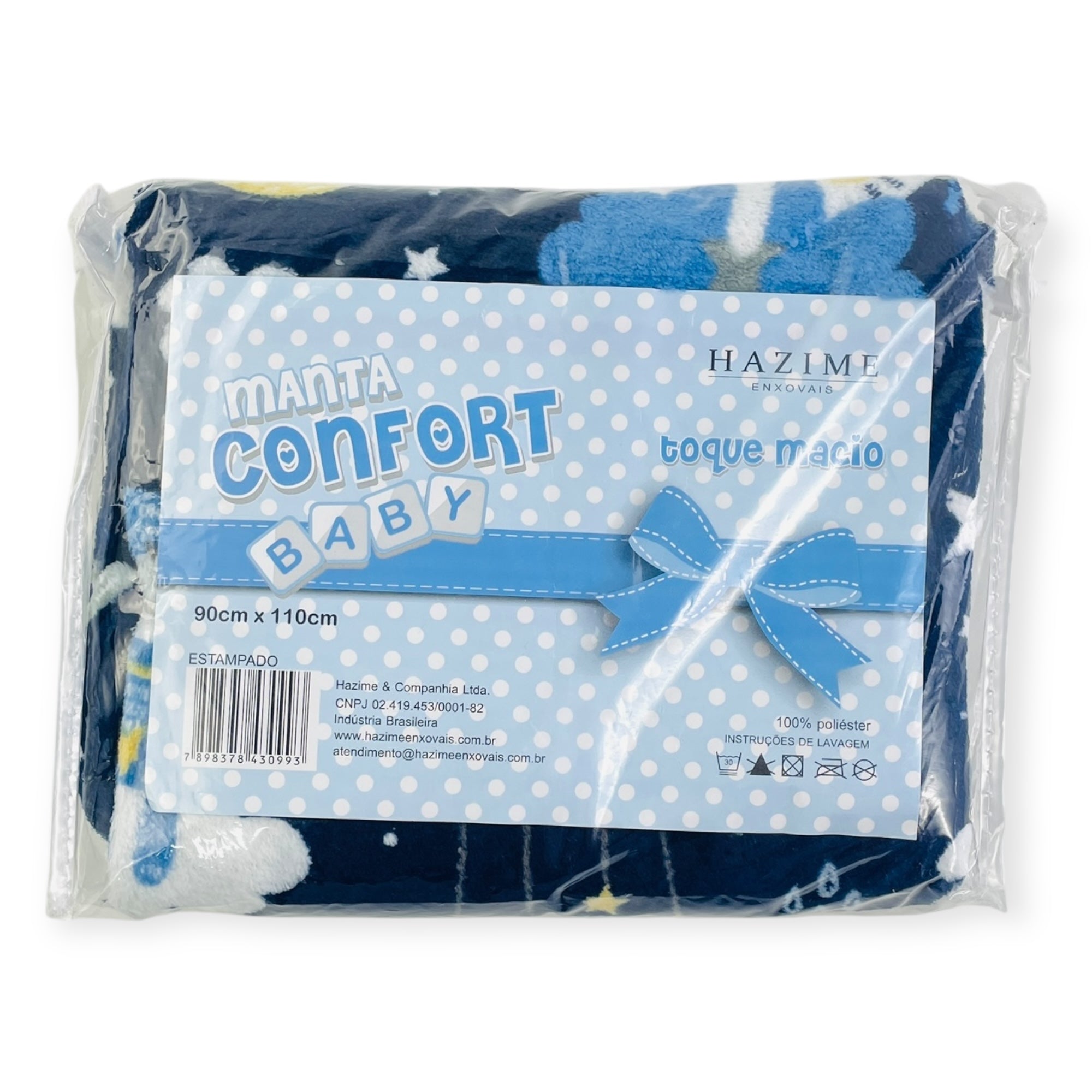 Manta Confort Puf 90 X110 Cm - Marinho