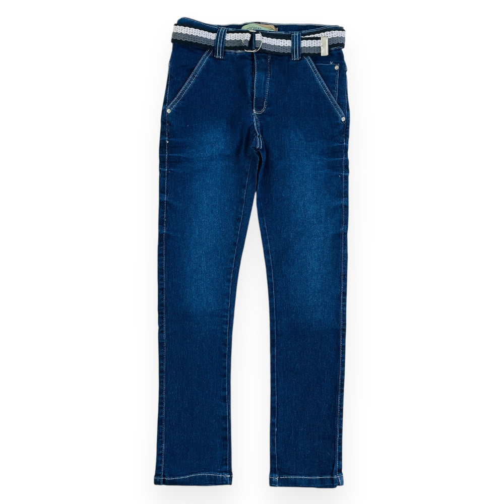 Calça Nacional Jeans Juvenil Reta  Com Cinto