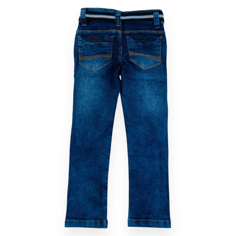 Calça Nacional Jeans Juvenil Reta  Com Cinto