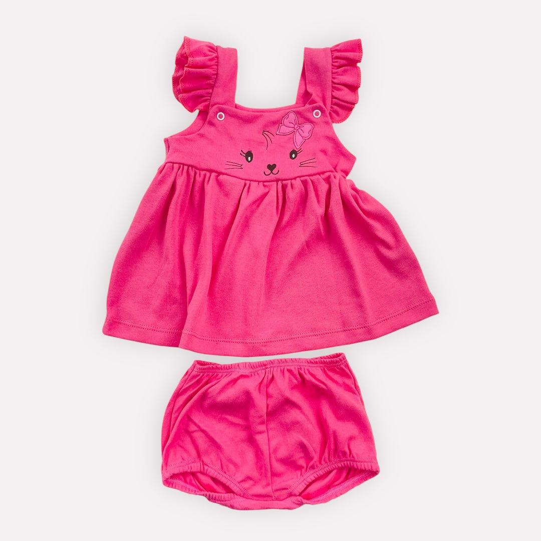 Vestido Baby Bee Gatinha com Tapa Fralda