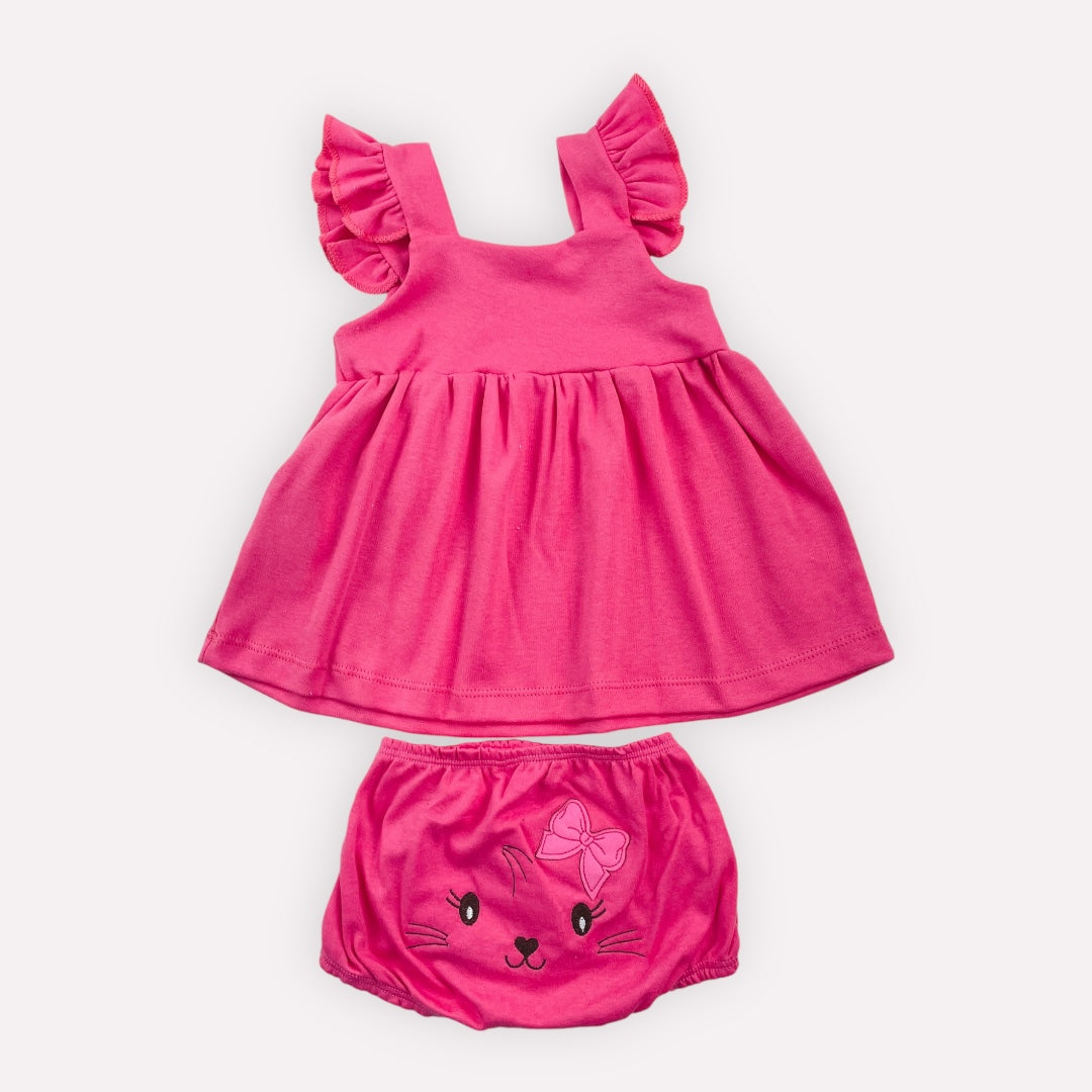 Vestido Baby Bee Gatinha com Tapa Fralda