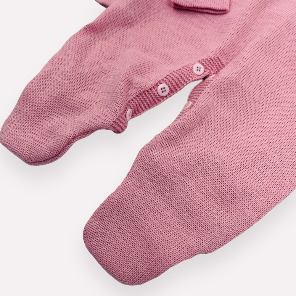 Saida De Maternidade Hug Tricot Florzinha 3 Peças - Rosa - Rn