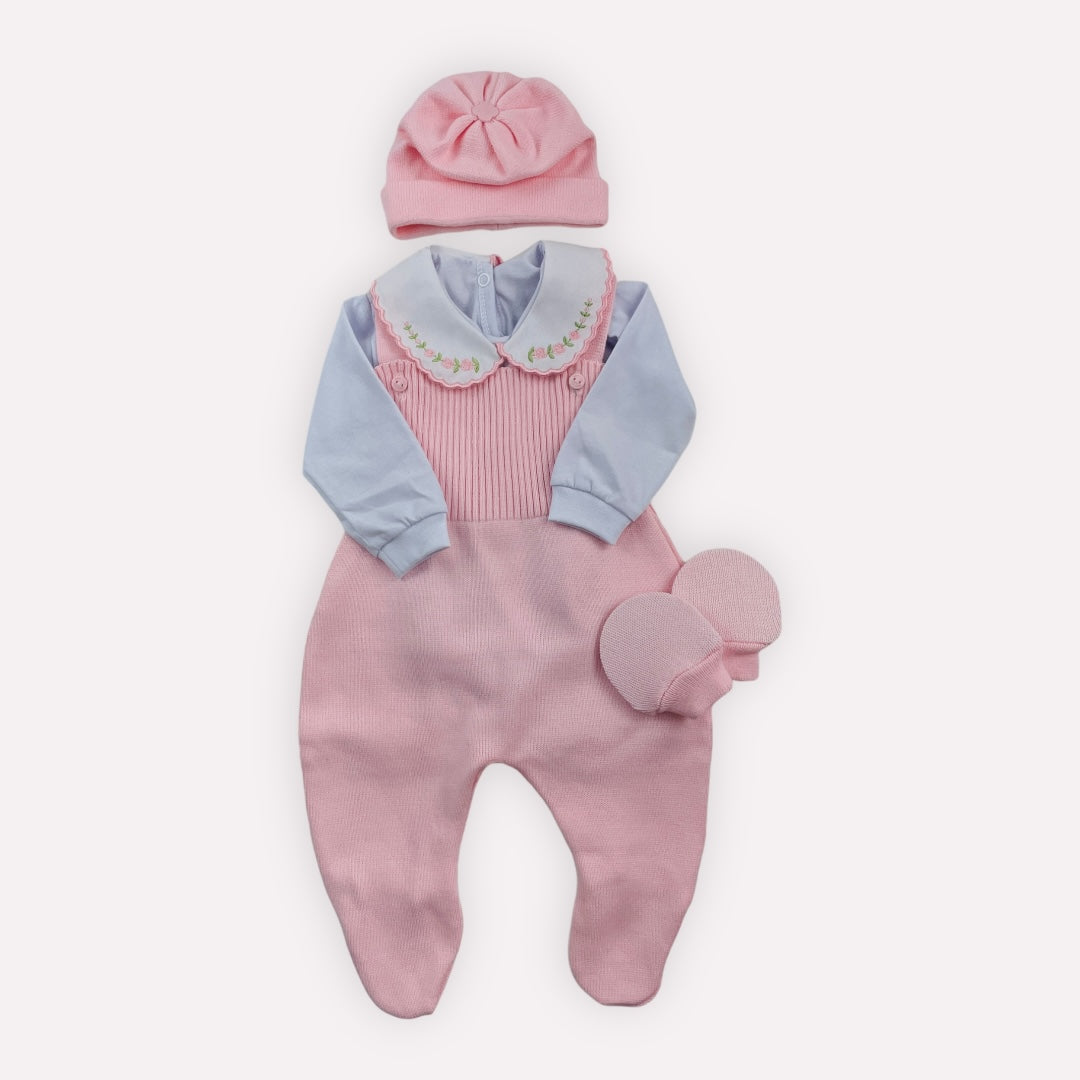 Saida De Maternidade Bebe Tricot Listrada 6 Pcs