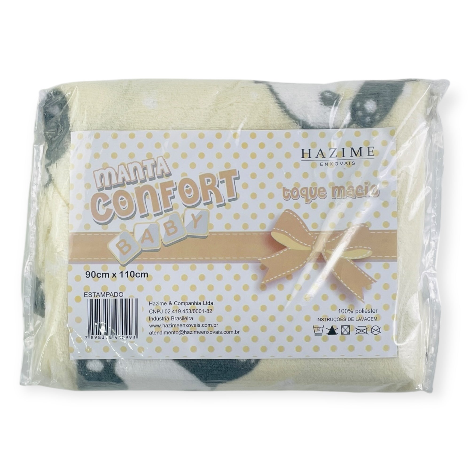 Manta Confort  Pandinha 90 X110 Cm - Amarelo