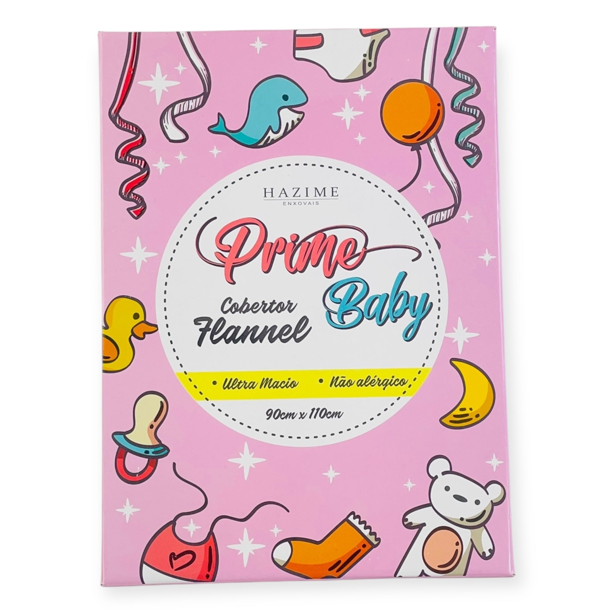 Cobertor Flannel Cartoon Prime Baby - Rosa Claro - 90 X110 Cm