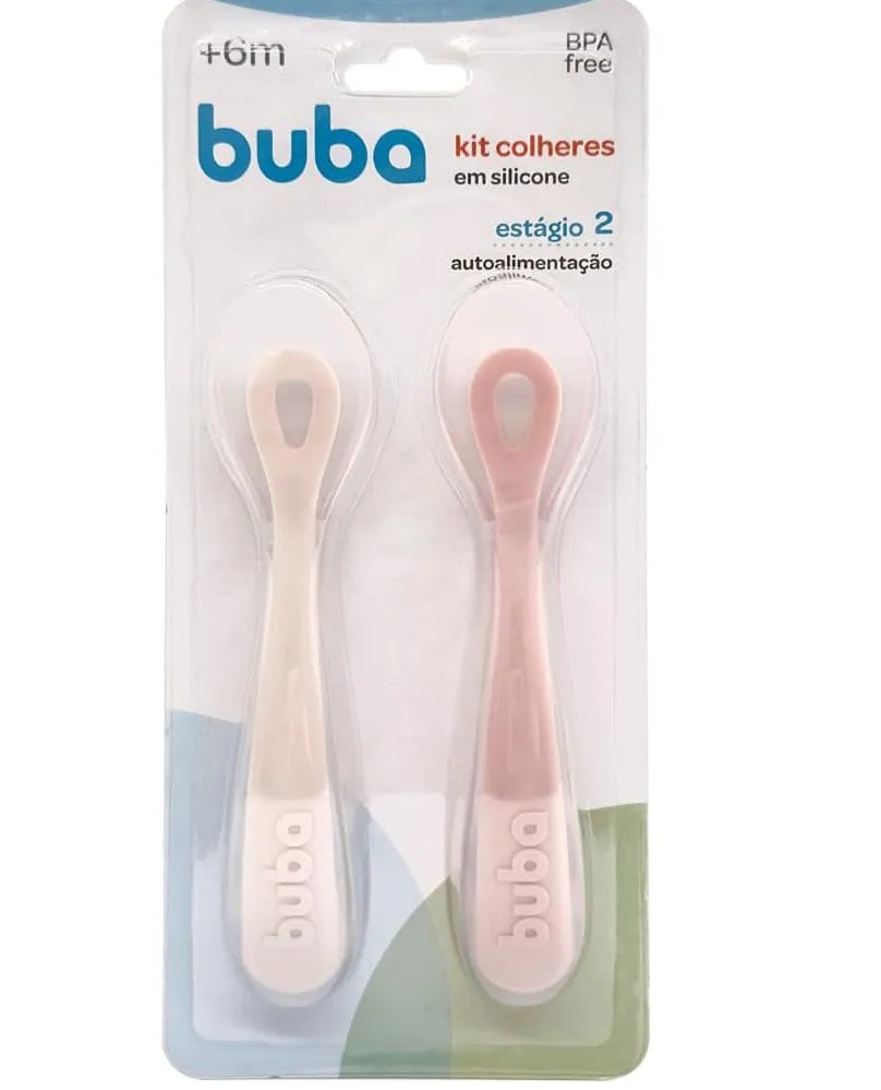 Kit Colheres Buba Em Silicone Fases +6 M