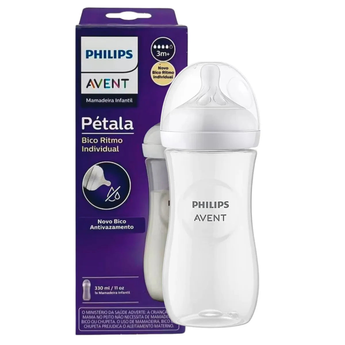 Mamadeira Avent Petala 3.0 3 M+ - 330 Ml - Transparente