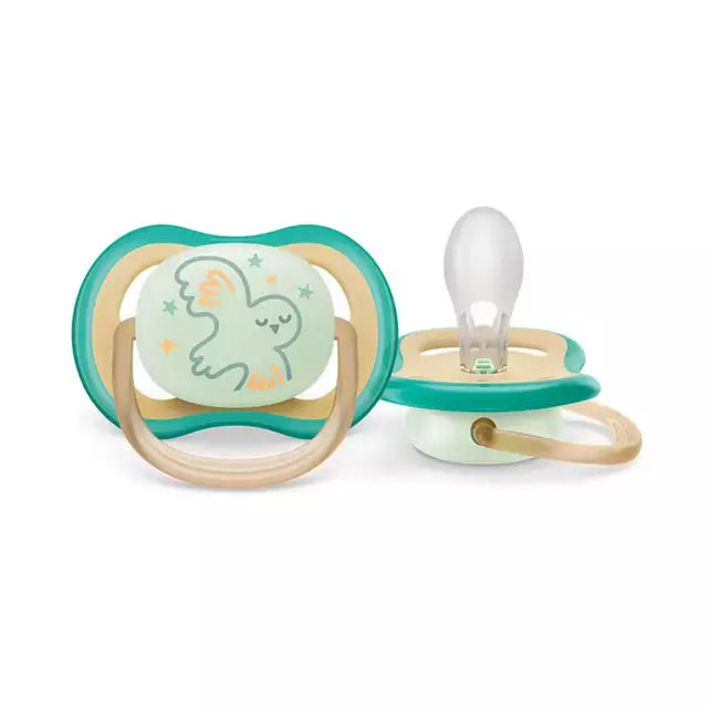 Chupeta Avent Ultra Air Nightime Passaro  0-6 M - Verde