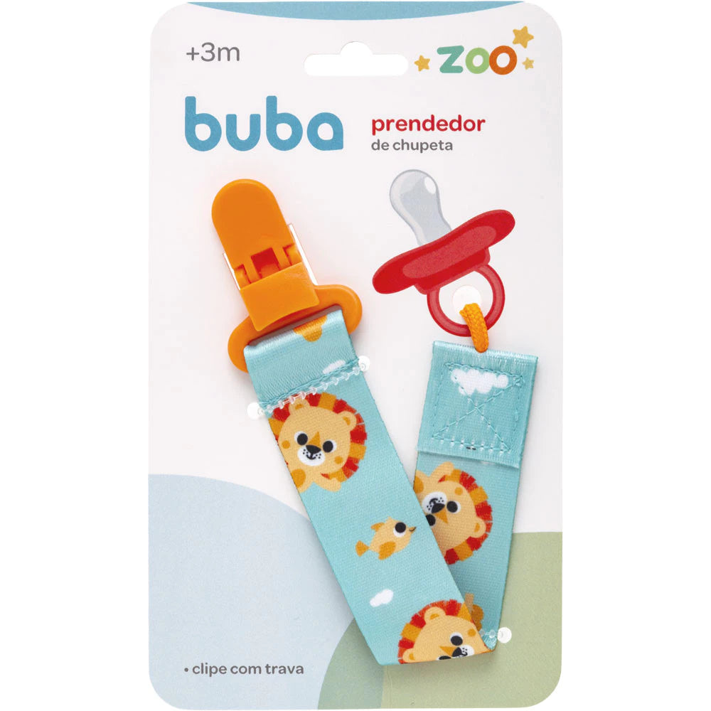 Prendedor De Chupeta Buba Zoo +3 Meses