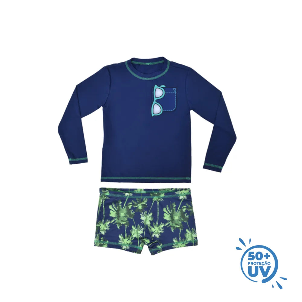 Conjunto Uv Everly Camiseta Com Sunga Boxer