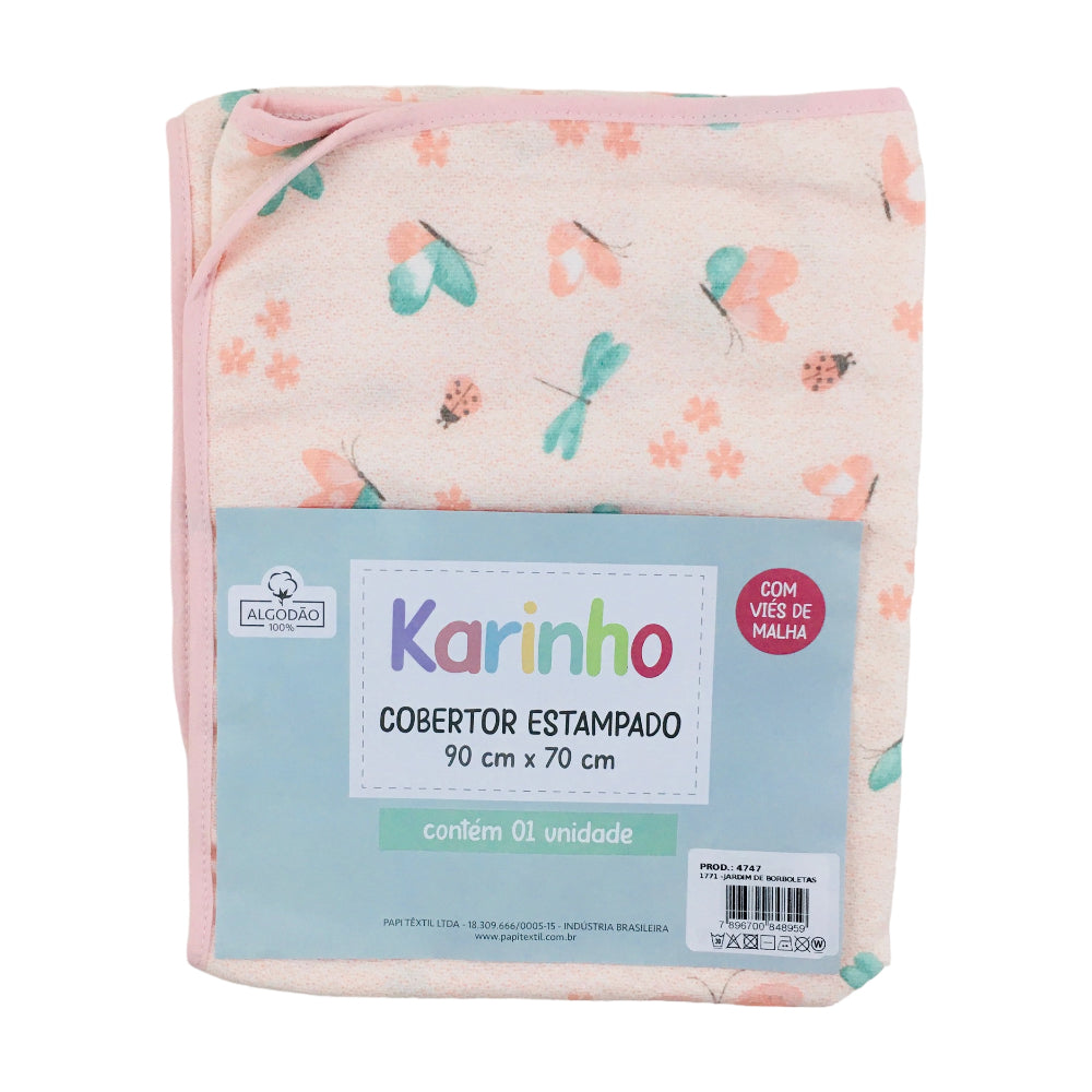 Cobertor Karinho 90X70cm Jardim De Borboletas