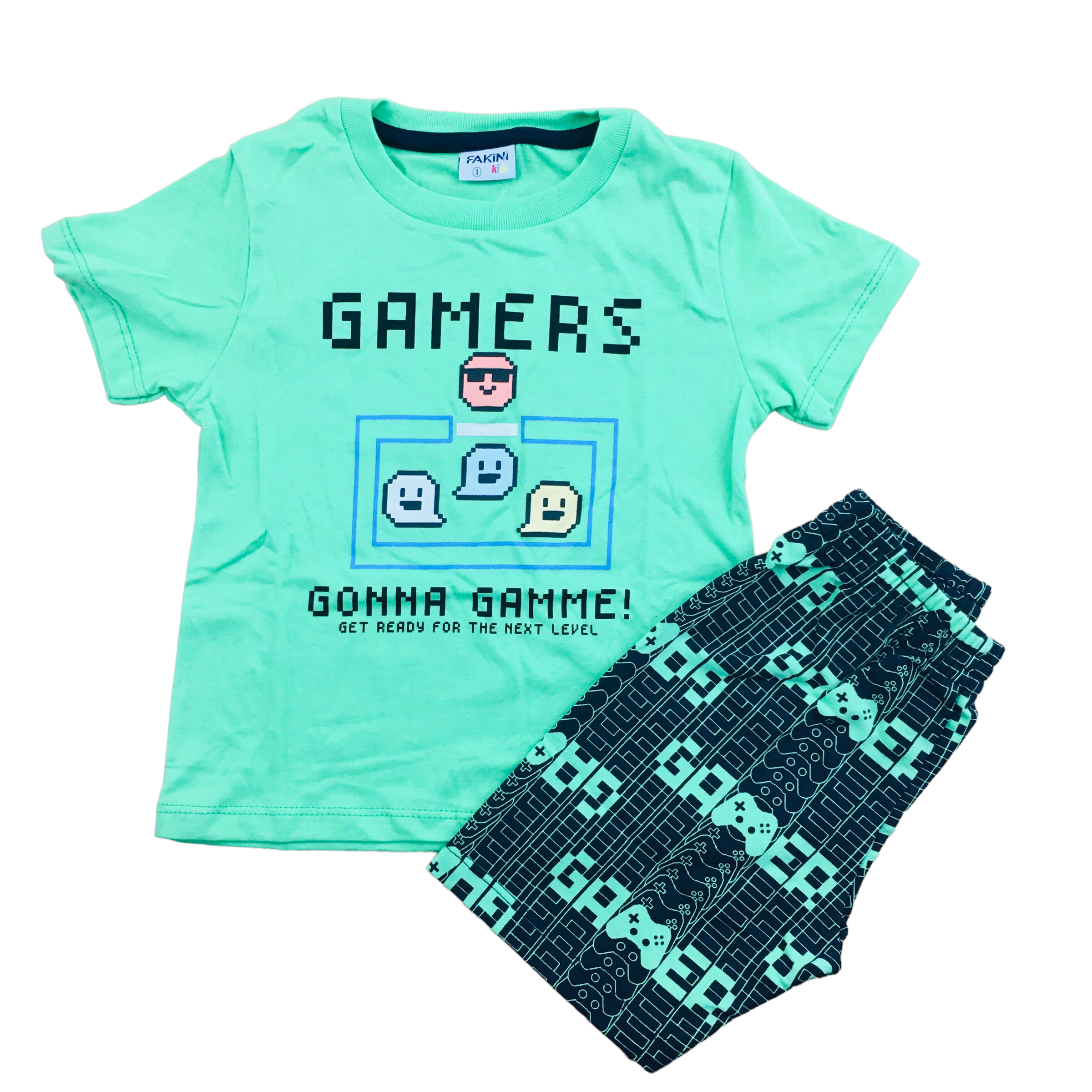 Conjunto Fakini Camiseta E Bermuda Gamers